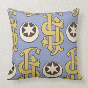Star and Clef ecclesiastical wallpaper design Throw Pillow