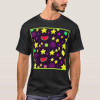 Star And Fruits Colourful Pattern