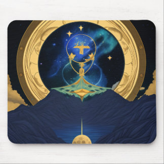star and moon mouse pad