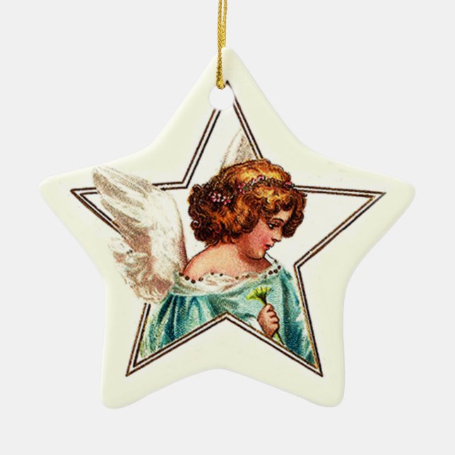 Star Angel Ceramic Ornament (Front)