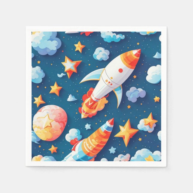 Star ans planets pattern napkin (Front)