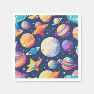 Star ans planets pattern napkin
