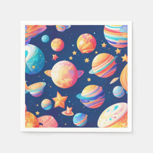 Star ans planets pattern napkin