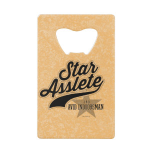 Star Asslete (Avid Indoorsman) Wallet Bottle Opener
