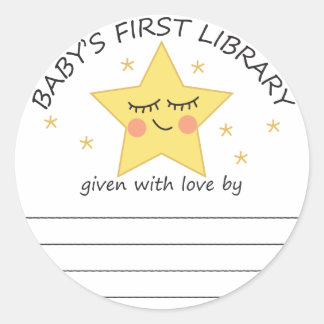 Star baby's first library bookplate sticker 