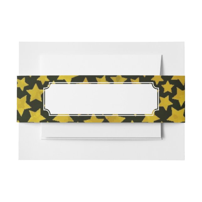 Star background invitation belly band (Front Example)
