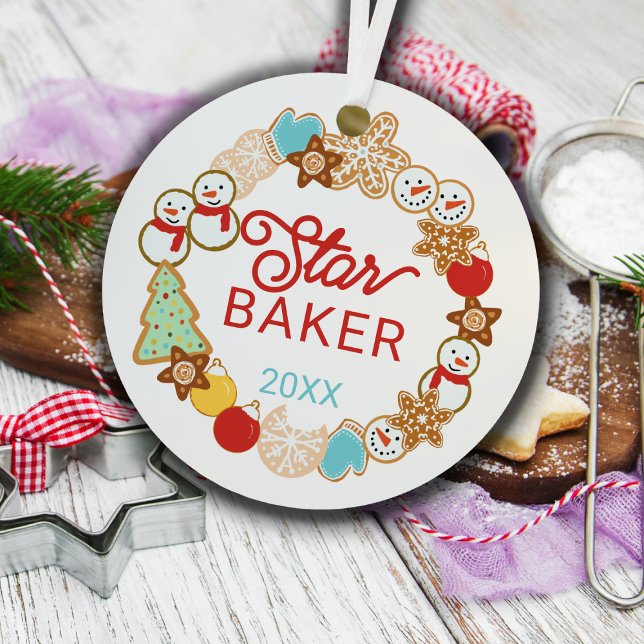 Star Baker Christmas Cookies Holiday Metal Ornament (Creator Uploaded)