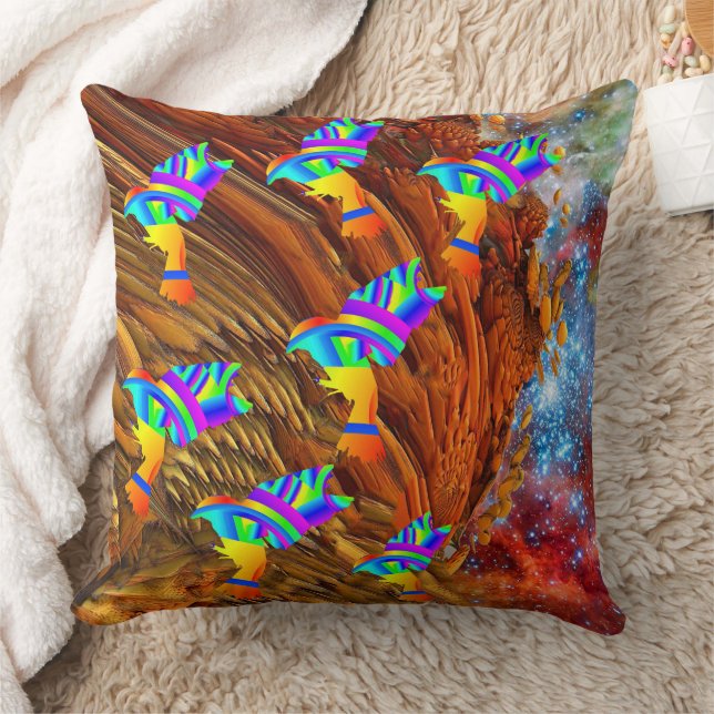 Star Birds Throw Pillow (Blanket)