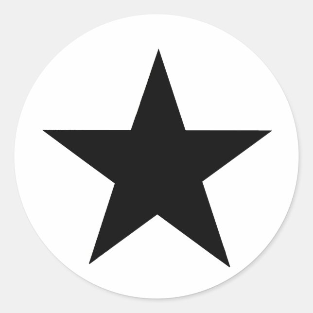 Star Black jGibney The MUSEUM Zazzle Gifts Classic Round Sticker (Front)