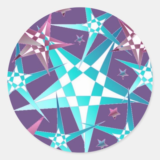 Star Blast Classic Round Sticker (Front)