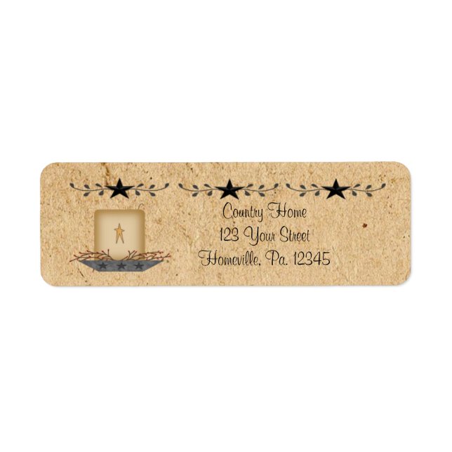 Star Border Candle Small Label (Front)