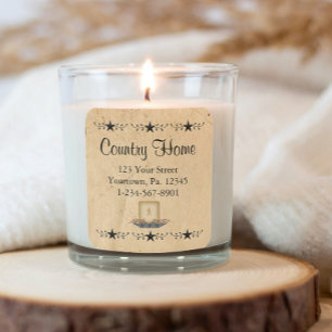 Star Border Candle Square Sticker