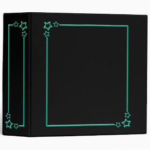 Star Border - Teal - 2 inch Binder