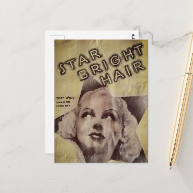 Star Bright Hair Retro Ad Postcard (Front/Back In Situ)