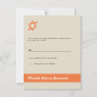 Star brossé de David Bat mitzvah Réponse Invitatio
