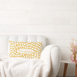 Star Burst Flower Yellow Personalized Pillow