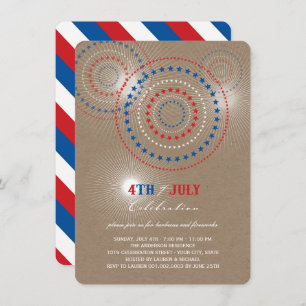 Star Bursts Feu d'artifice 4 juillet Invitation du