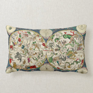 Star Chart Celestial Map Vintage Astronomy Lumbar Pillow