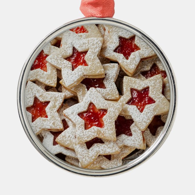 Star Christmas Cookies Metal Ornament (Front)
