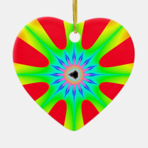 Star Christmas Fractal Ceramic Ornament