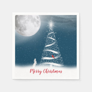 Star Christmas Tree and Moon Napkin