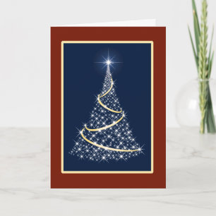 Star Christmas Tree With Garland Card