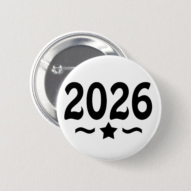 Star Class of 2026 Graduation 2 Inch Round Button (Front & Back)