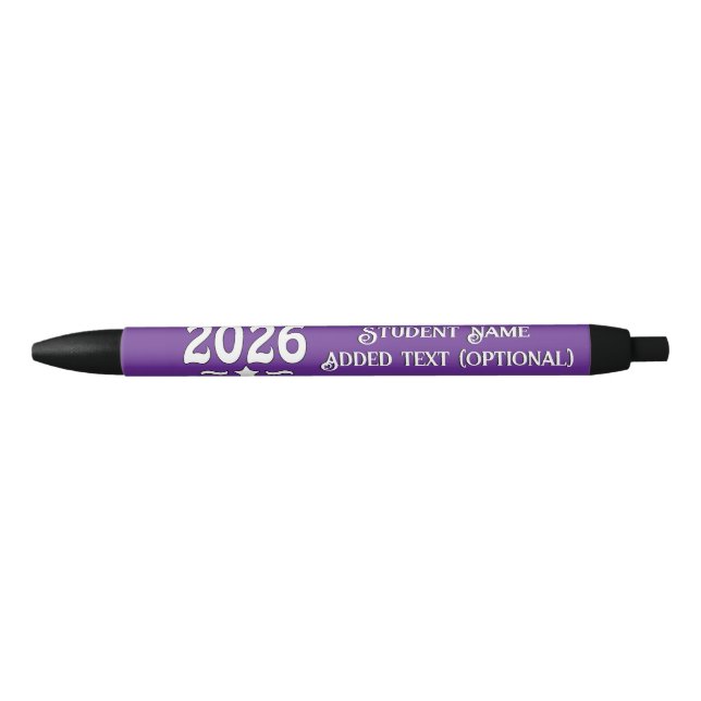 Star Class of 2026 Graduation  Black Ink Pen (Front)
