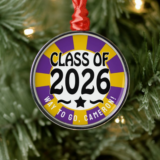 Star Class of 2026 Graduation Metal Ornament (Tree)