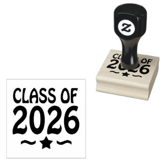 Star Class of 2026 Graduation Rubber Stamp