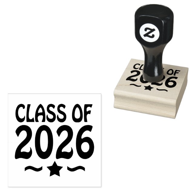 Star Class of 2026 Graduation Rubber Stamp (Stamped)