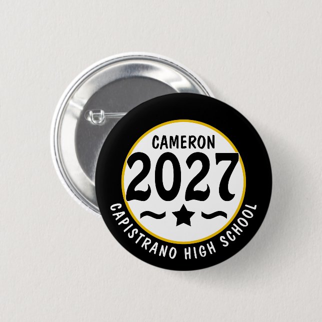 Star Class of 2027 Graduation 2 Inch Round Button (Front & Back)
