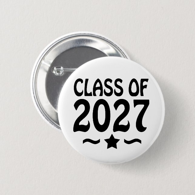 Star Class of 2027 Graduation 2 Inch Round Button (Front & Back)