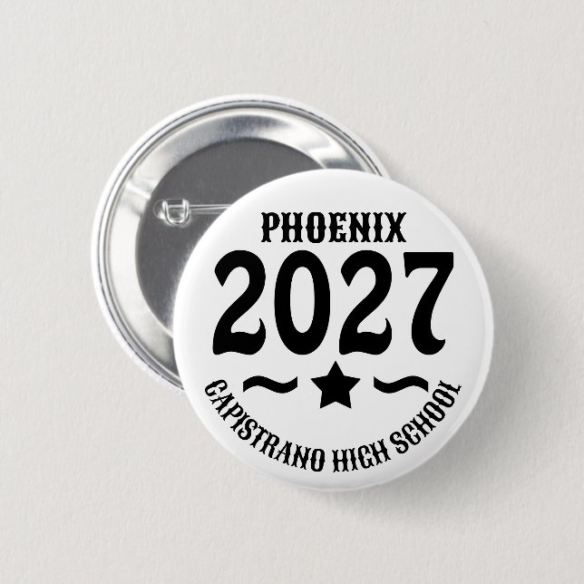 Star Class of 2027 Graduation 2 Inch Round Button (Front & Back)