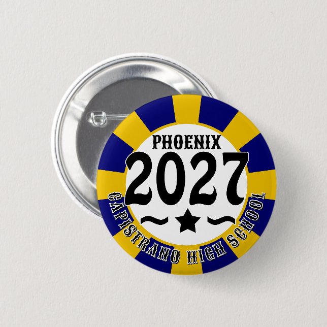 Star Class of 2027 Graduation 2 Inch Round Button (Front & Back)