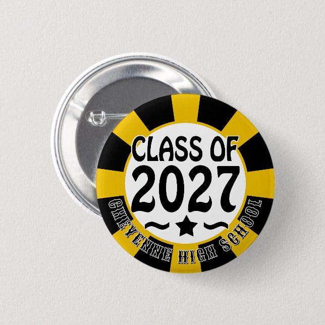 Star Class of 2027 Graduation 2 Inch Round Button (Front & Back)