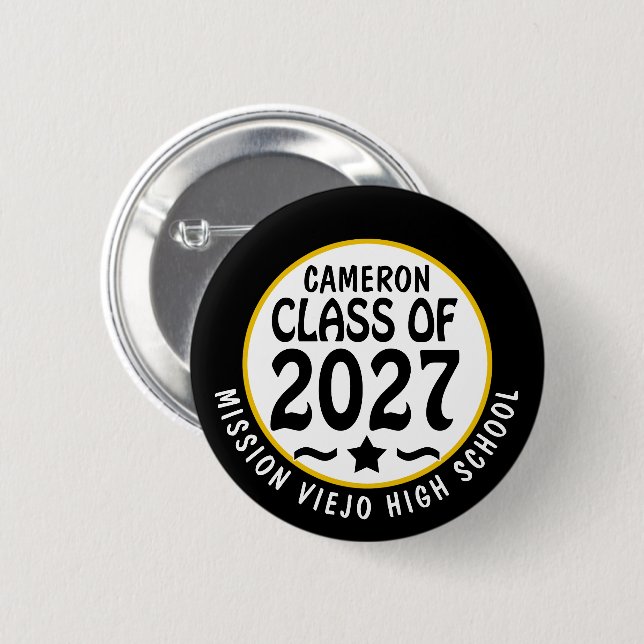 Star Class of 2027 Graduation 2 Inch Round Button (Front & Back)