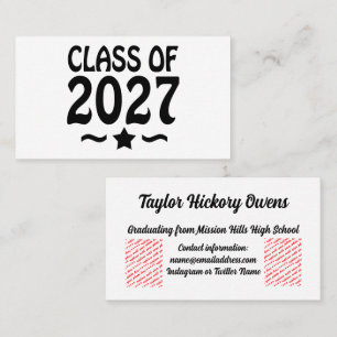 Star Class of 2027 Graduation Business Card