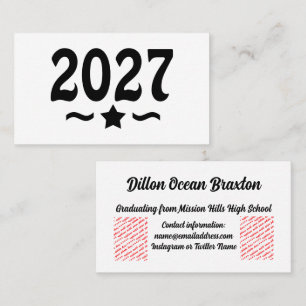 Star Class of 2027 Graduation Business Card