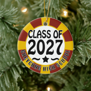 Star Class of 2027 Photo Graduation Ceramic Ornament