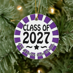 Star Class of 2027 Photo Graduation Ceramic Ornament