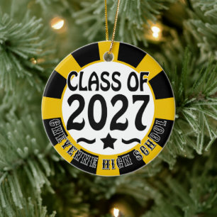Star Class of 2027 Photo Graduation Ceramic Ornament