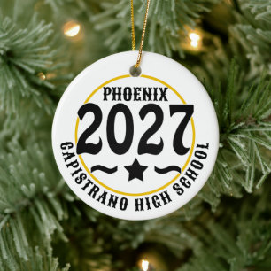 Star Class of 2027 Photo Graduation Ceramic Ornament