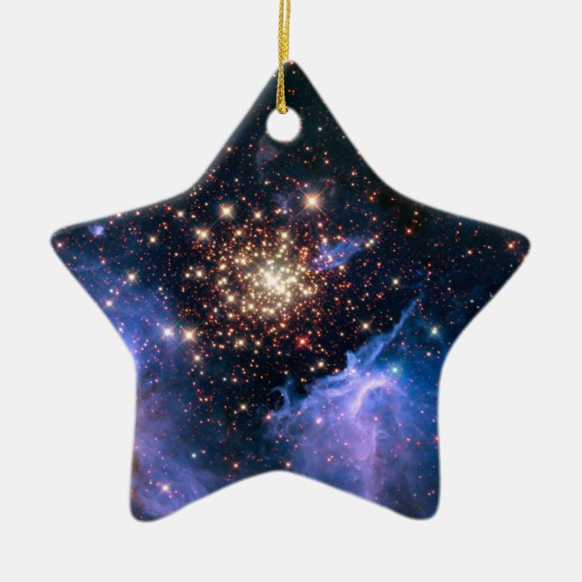 Star Cluster NGC 3603 (Hubble) Ceramic Ornament (Front)