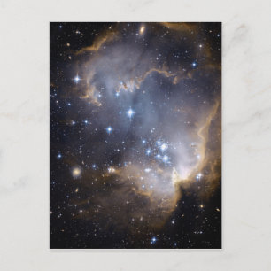 star clusters ngc 602 galaxy space universe postcard