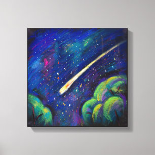 Star Comet Original Painting Fine Art Canvas Print