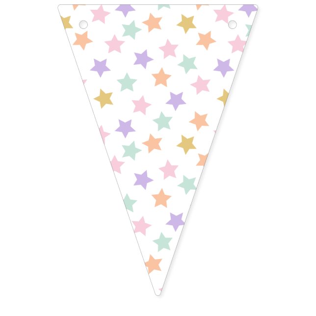 Star Confetti (Pastel) Bunting Flags (First Flag)