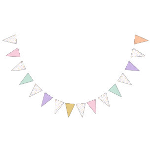 Star Confetti (Pastel-Solids) Bunting Flags