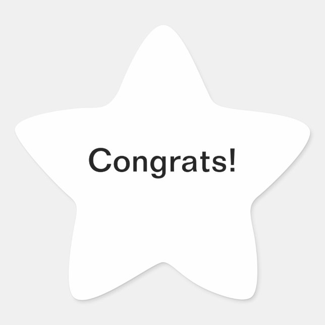Star & Congrats! Star Sticker (Front)