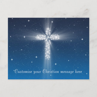Star Cross #5 - Postcard Horizontal Light Blue